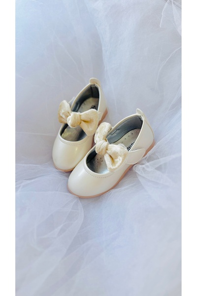 Görkem bebe ayakkabı ve tekstil Girl's Ballet Flats with Cirt and Bow