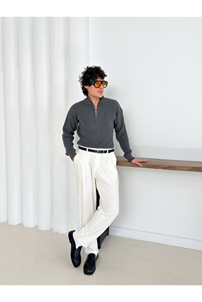 YONEZ MODA Model Thessaloniki Model poloviční pletený svetr na zip