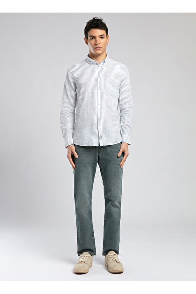 Lee Cooper Сlim Fit Синя чоловіча сорочка 252 LCM 241007 ONESA БІЛА-СИНЯ