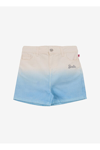 Barbie Yüksek Bel Standart Mavi Kız Çocuk Denim Şort BRB5SG-SRT6437