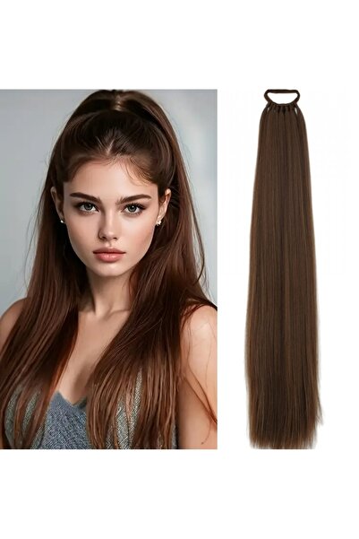 Mina Peruk Lastik Tokalı At Kuyruğu Düz - Kumral