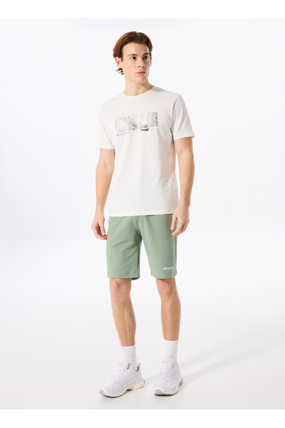 Discovery Expedition DESTI Açık Haki Standart Düz Erkek Sweat Şort