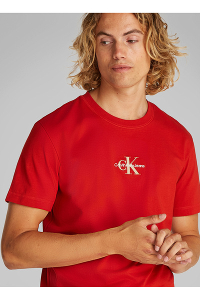 Calvin Klein Jeans Kırmızı Erkek T-Shirt J30J325649XNI MONOLOGO TEE