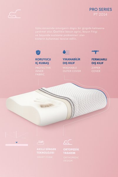Armegeda Pro PT2014 Boyun Destekli Ortopedik Visco Yastık, Ergonomik, Sağlık,...