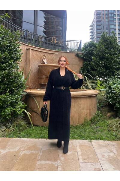 MAY MARA Long Cardigan with Women's Beard Texture