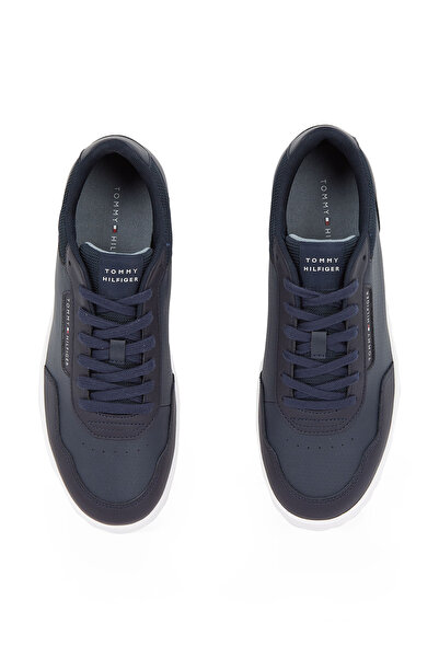 Tommy Hilfiger Lacivert Erkek Sneaker TH BASKET CORE LTH PINPERF