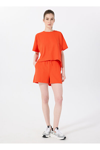 Discovery Expedition D5SL-SHT3575 Kırmızı Lastikli Bel Relaxed Düz Kadın Şort