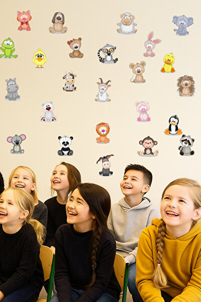 KT Decor مجموعة حيوانات لطيفة-1 ملصقات حائط لغرفة الأطفال