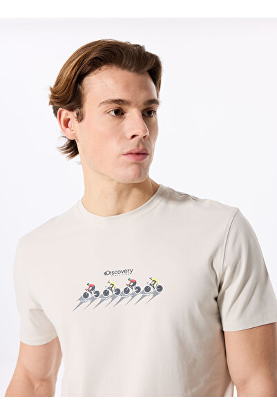 Discovery Expedition D5SM-TST3700 Taş Bisiklet Yaka Relaxed Baskılı Erkek T-S...