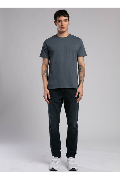 Lee Cooper Ανδρικό μπλουζάκι με λαιμόκοψη Indigo 252 LCM 242003 BASELO INDIGO