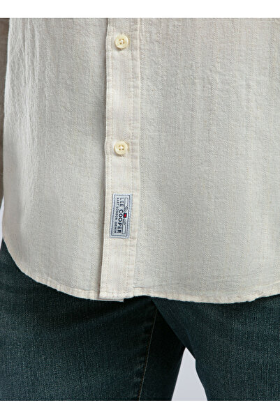 Lee Cooper Pavlon Erkek U.Kol Dokuma Gömlek Beyaz