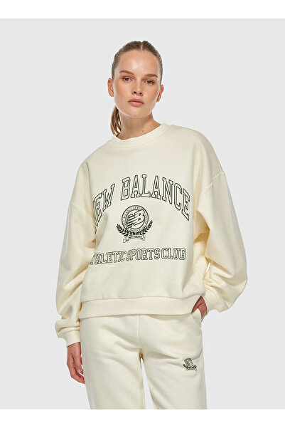 New Balance WNC3404-SST-NB Λευκό γυναικείο φούτερ με κουκούλα