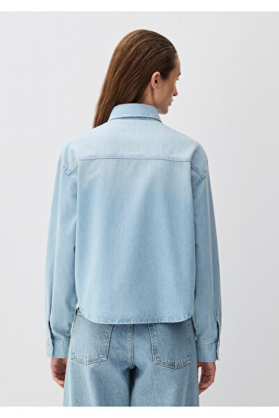Mavi Carlia Classic Denim Açık Mavi Jean Gömlek Crop / Kısa Kesim 1210924-89580
