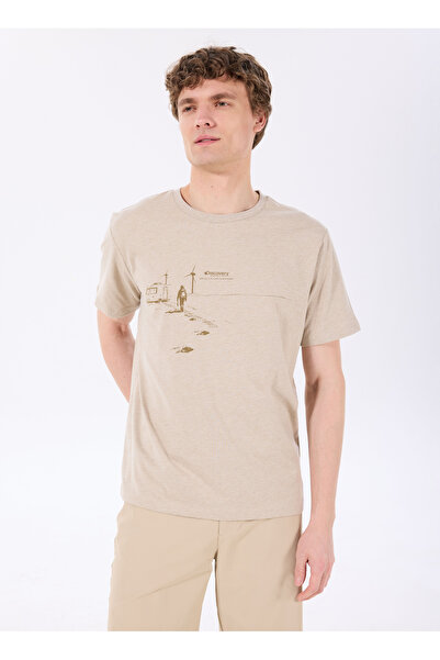 Discovery Expedition D5SM-TST3744 Bej Melanj Bisiklet Yaka Relaxed Baskılı Er...