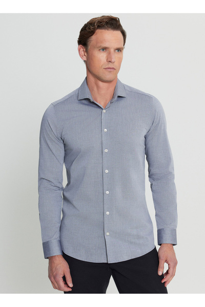 ALTINYILDIZ CLASSICS Altınyıldız Classics Slim Fit Düğmeli Yaka Siyah Erkek Gömlek ACE020252040_SYH