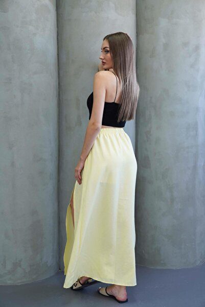 Hazel Fusta lungă cu deschidere galbenă