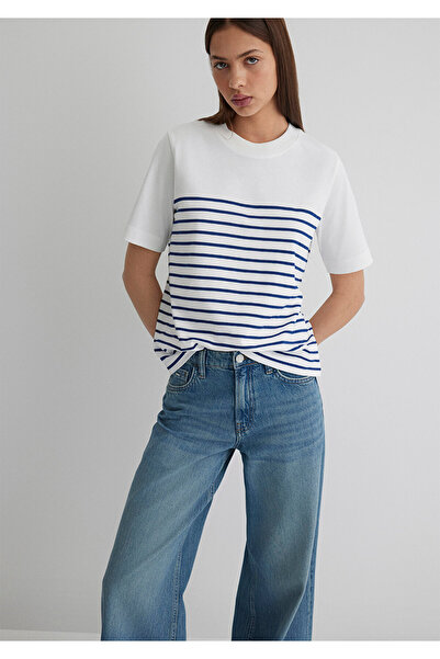 Mavi تي شيرت أزرق مطبوع مقاس عادي 1613513 -70758