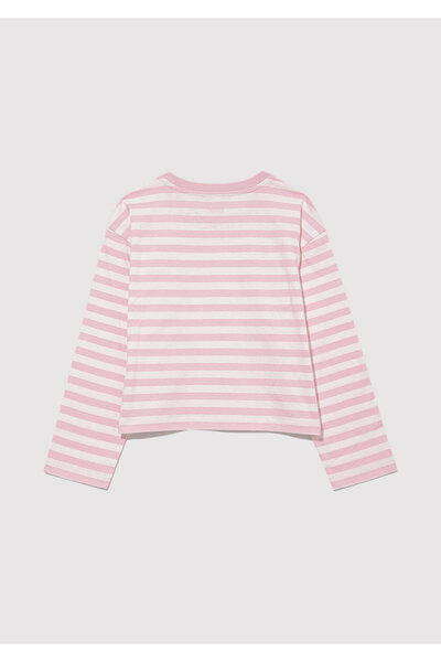 Mavi Κεντημένο ροζ ριγέ μπλουζάκι Loose Fit / Loose Relaxed Fit 7610262 -89150