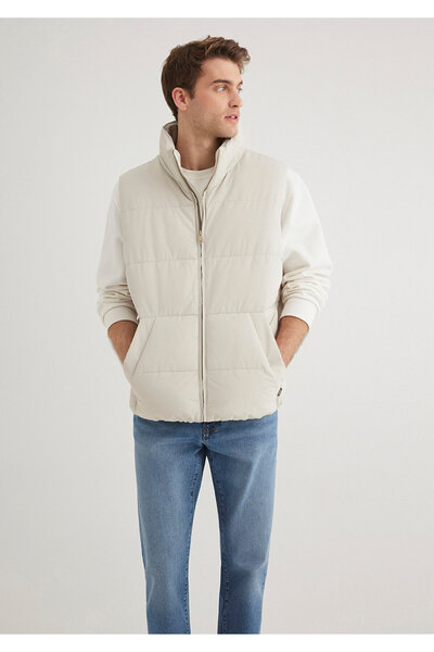Mavi Ecru Puffer Jacket with Doors, Loose Comfortable Base 0110556 -70144