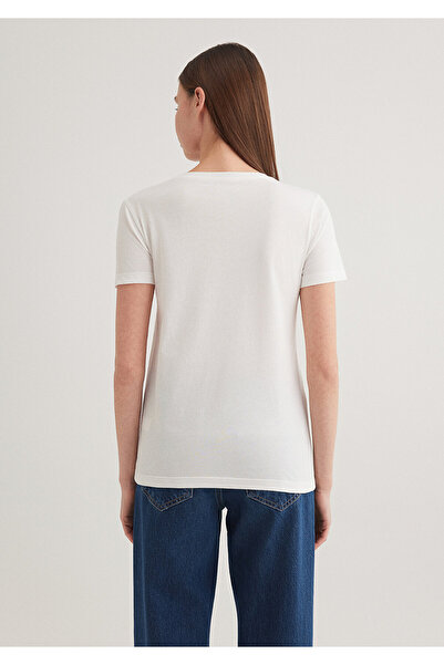 Mavi Λευκό μπλουζάκι με στάμπα Cat Slim Fit / Slim Fit1612206-70057