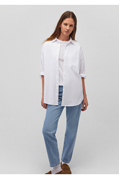 Mavi Beyaz Gömlek Oversize / Geniş Kesim 1210616-620