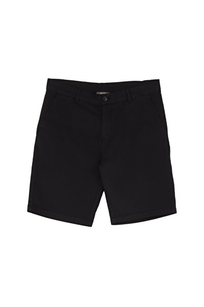 People By Fabrika Siyah Erkek Basic Düz Şort PBF4SM-SHT5055