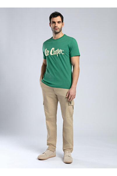 Lee Cooper Bisiklet Yaka Yeşil Erkek T-Shirt 252 LCM 242001 LONDONLOGO YEŞİL