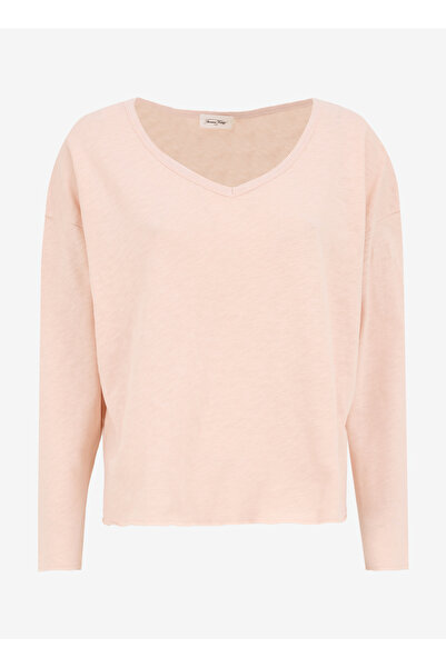 American Vintage Krem Kadın Geniş Fit T-Shirt SON02GGE25_BISCUIT VIN