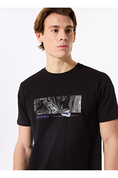 Discovery Expedition D5SM-TST3750 Siyah Bisiklet Yaka Relaxed Fit Baskılı T-S...