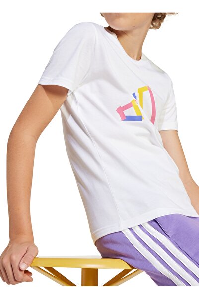 adidas Bílé dívčí tričko s potiskem JD4638-J T TEE