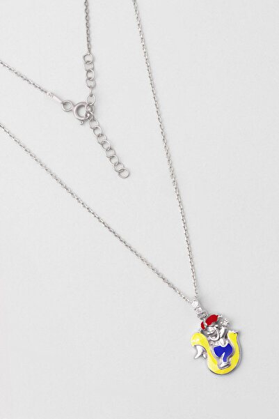 So CHIC... Sarı Kuğu 18 Ayar Beyaz Altın Kaplama Gümüş 33 Cm Çocuk Kolye