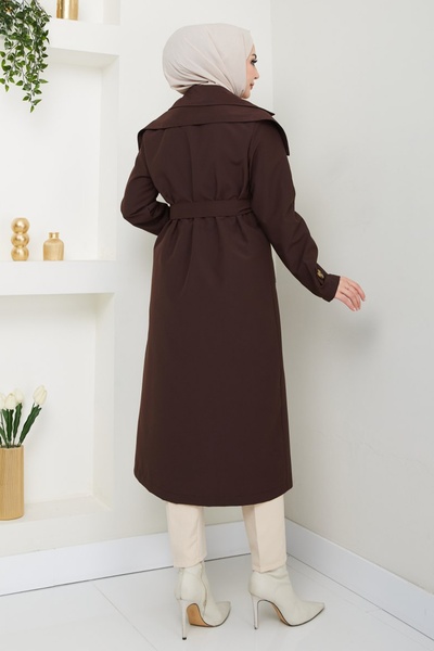 InStyle Плечі з аполетними деталями, підкладка, гіркий кавовий тренчкот