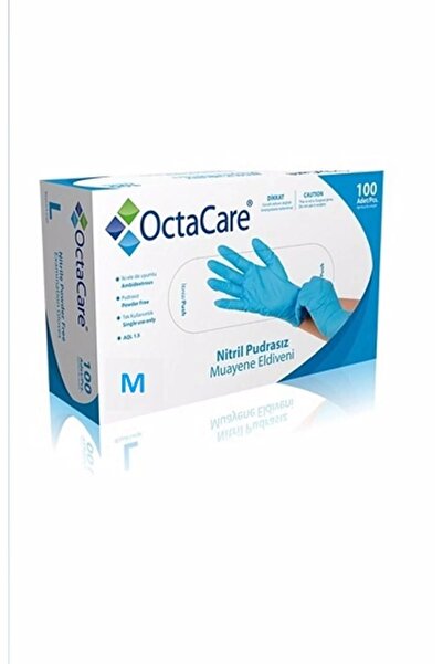 Octacare Mavi Nitril Pudrasız Eldiven Medium 100 Lük