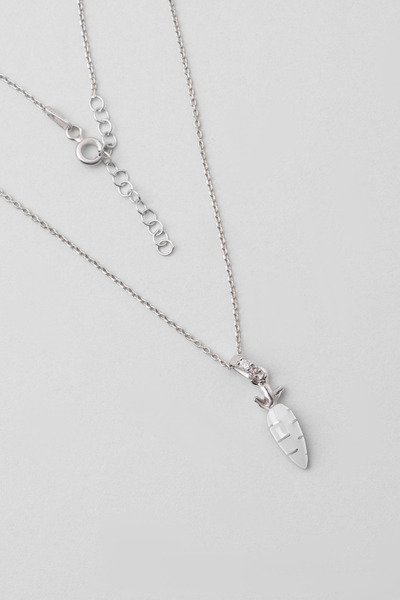 So CHIC... Beyaz Havuç 18 Ayar Beyaz Altın Kaplama Gümüş 33 Cm Çocuk Kolye