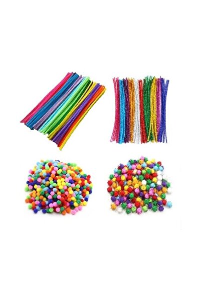 Arthobi Okul Etkinlik Seti Şönil Ponpon Anaokulu Seti Okul Öncesi Set Kreş Seti Simli