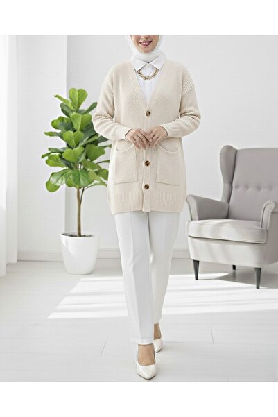 Modamorfo Soft Knit Cardigan with Double Pockets