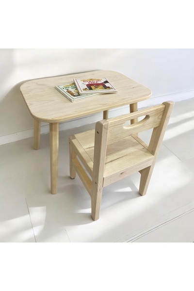 Montessori Boss ev mobilya çocuk odası masa ayıcıklı sandalye