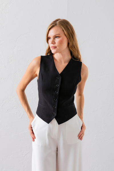 VUNTAL Чорний жіночий жилет