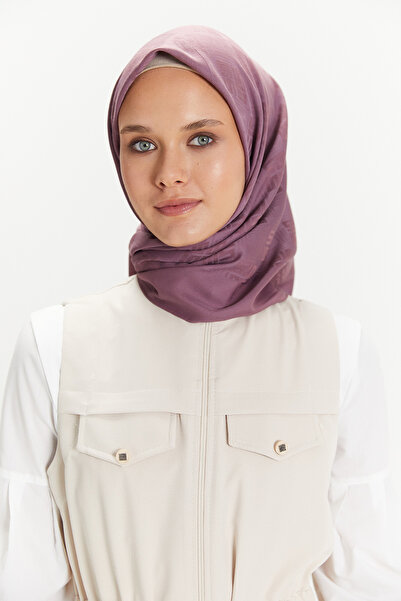 Setrms Logolu Kare Motifli Lyocell Eşarp