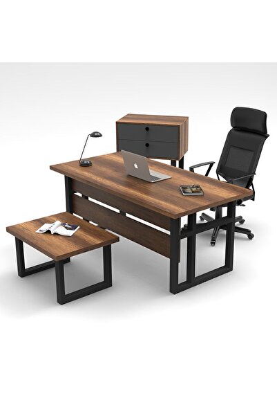 Yurupa Meva Masa Sehpa Keson ABC Ofis Büro Masa Takımı Barok-Antrasit MEV08-BA