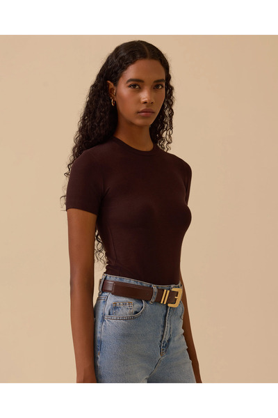 SEÇİL Βασικό μπλουζάκι με στρογγυλή λαιμόκοψη και κοντό μανίκι