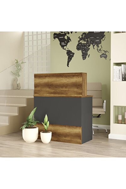 Yurupa Bega H 90cm Ofis Karşılama Bankosu Barok-Antrasit BEG20-BA