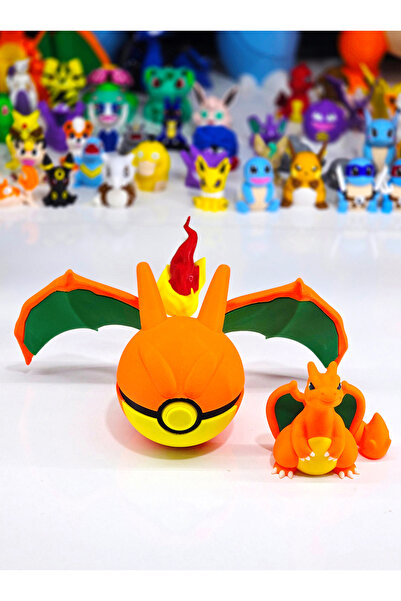 Suelo Butik Açılır-Kapanır Charizard Temalı Poketopu Pokeball (Pokemon Figür ...