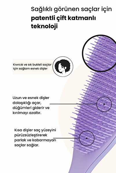 Tangle Teezer The Ultimate Detangler Naturally Curly Regular Lilac Purple Saç Fırçası
