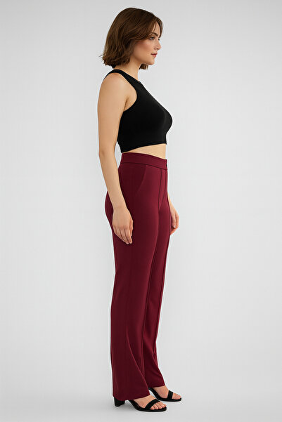 ECEYLÜL MODA Scuba Crepe Front Palazzo Pants