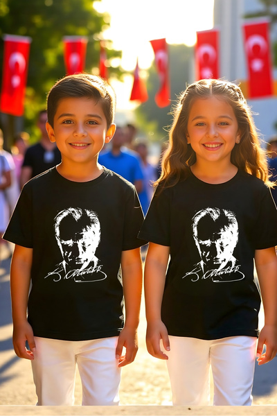 Windy Island Παιδικό μπλουζάκι Unisex Crew Neck 100% βαμβάκι Atatürk με τύπωμα