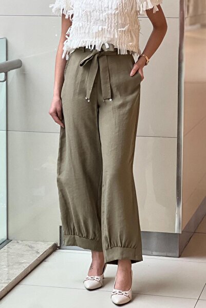 Ceremony Belted Half Stitched Trousers with Small Accessories