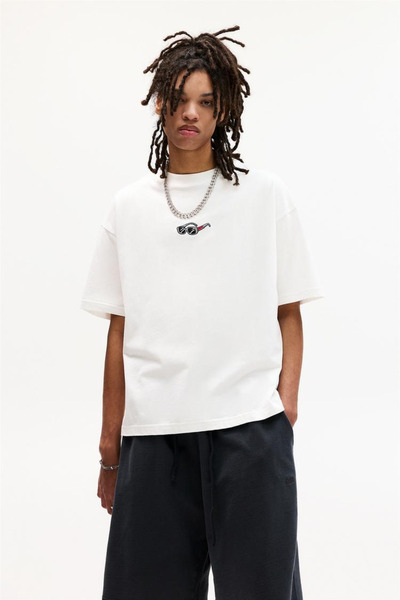 ACTIVE MODA -Glasses Printed Cotton Oversize Men's T-Shirt Large Size