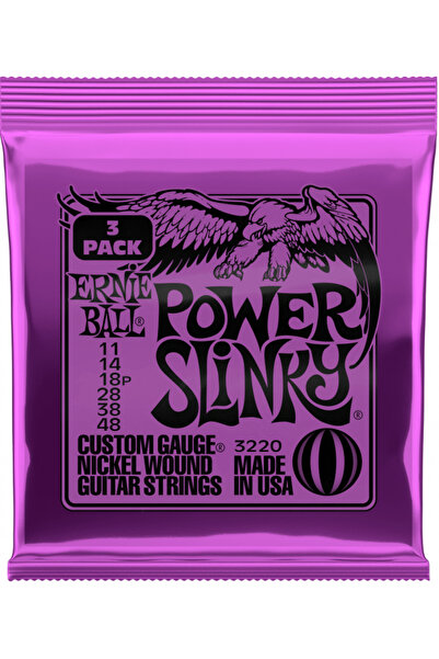 Ernie Ball مجموعة أوتار الجيتار الكهربائي Ernieball P03220 POWER SLINKY (3 عب...