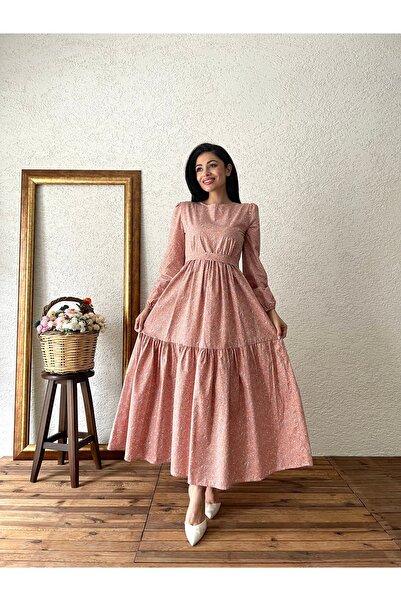 KÜÇÜĞÜM BUTİK Πορτοκαλί Crispy Poplin Hijab φόρεμα δαπέδου